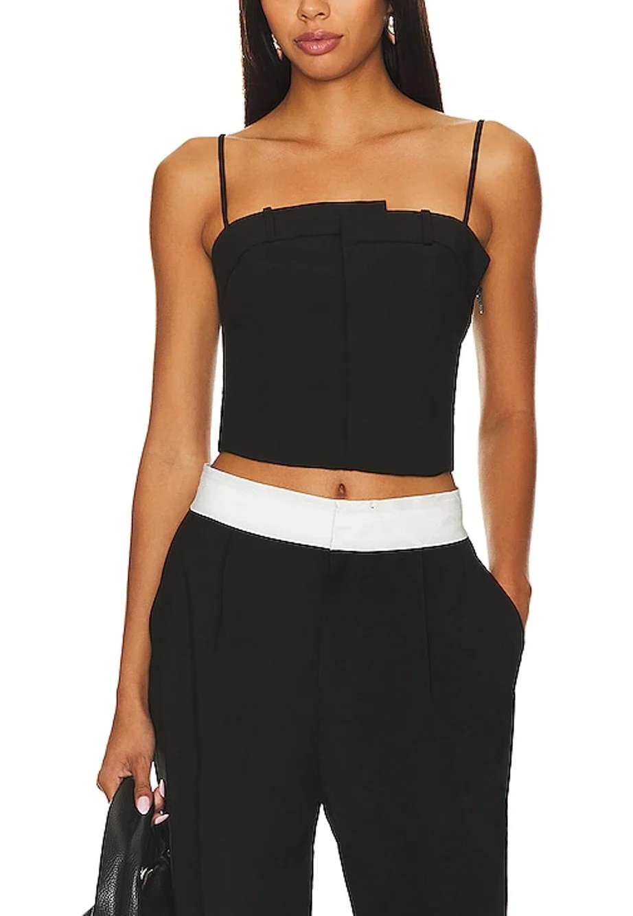 Nonchalant Label Sleek Black Ryder Top Size S